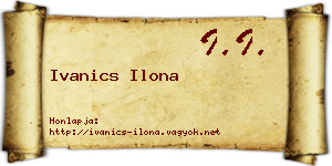 Ivanics Ilona névjegykártya
